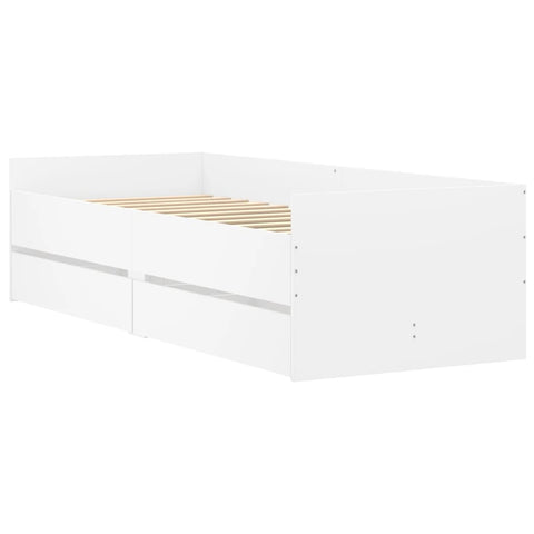 vidaXL Bed Frame without Mattress White 75x190 cm Small Single Small Single