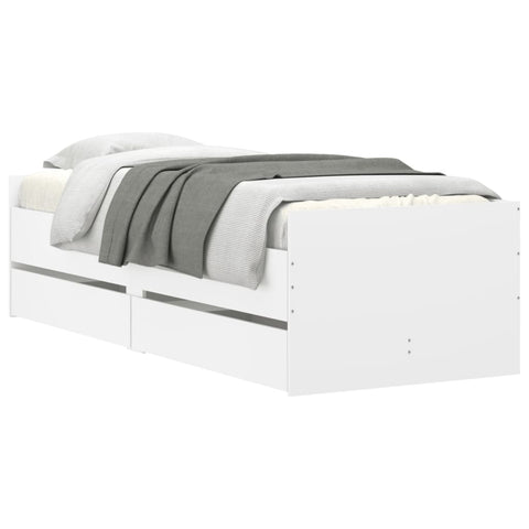 vidaXL Bed Frame without Mattress White 75x190 cm Small Single Small Single