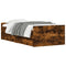 vidaXL Bed Frame with Drawers without Mattress Smoked Oak 100x200 cm