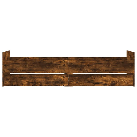 vidaXL Bed Frame with Drawers without Mattress Smoked Oak 100x200 cm