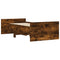vidaXL Bed Frame with Drawers without Mattress Smoked Oak 100x200 cm