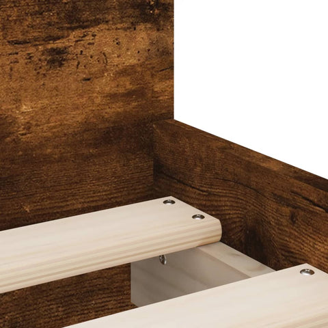 vidaXL Bed Frame with Drawers without Mattress Smoked Oak 100x200 cm