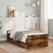 vidaXL Bed Frame with Drawers without Mattress Smoked Oak 100x200 cm
