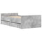 vidaXL Bed Frame with Drawers without Mattress Concrete Grey 90x200 cm