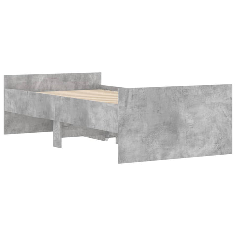 vidaXL Bed Frame with Drawers without Mattress Concrete Grey 90x200 cm