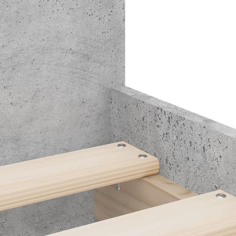 vidaXL Bed Frame with Drawers without Mattress Concrete Grey 90x200 cm