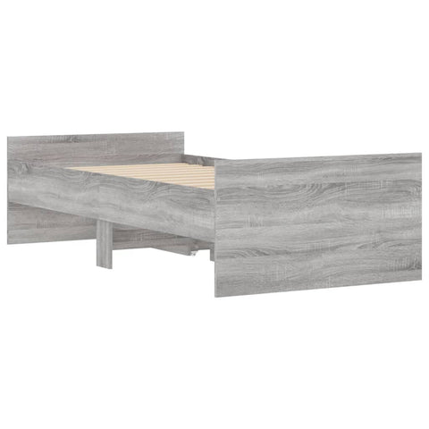 vidaXL Bed Frame with Drawers without Mattress Grey Sonoma 90x200 cm