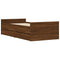 vidaXL Bed Frame with Drawers without Mattress Brown Oak 90x200 cm