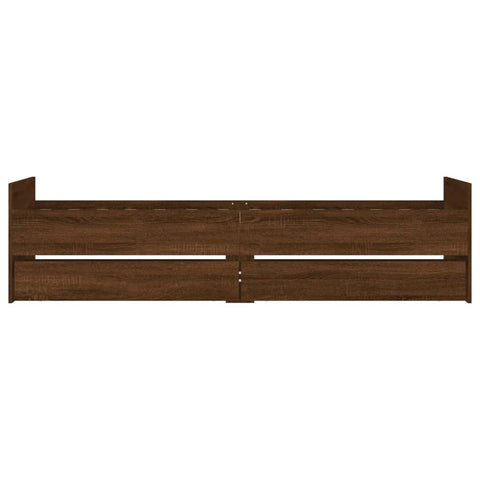 vidaXL Bed Frame with Drawers without Mattress Brown Oak 90x200 cm