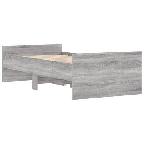 vidaXL Bed Frame with Drawers without Mattress Grey Sonoma 90x190 cm Single