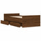 vidaXL Bed Frame with Drawers without Mattress Brown Oak 90x190 cm Single