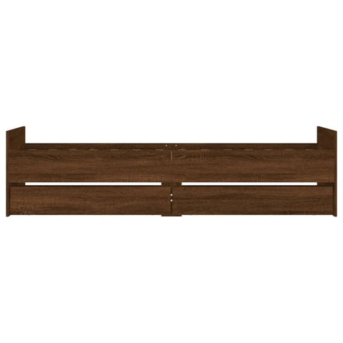 vidaXL Bed Frame with Drawers without Mattress Brown Oak 90x190 cm Single