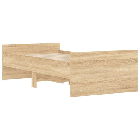 vidaXL Bed Frame without Mattress Sonoma Oak 75x190 cm Small Single Small Single