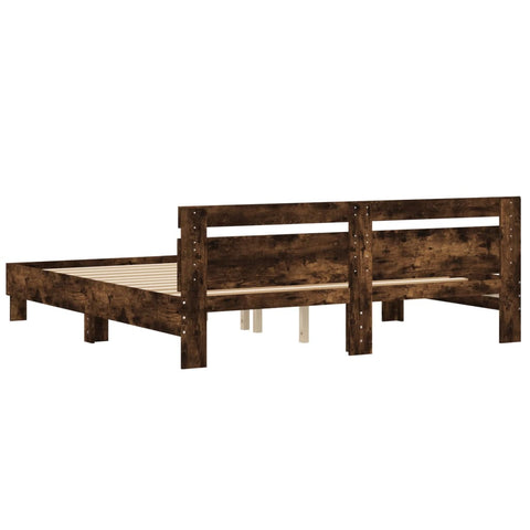 vidaXL Bed Frame without Mattress Smoked Oak 200x200 cm