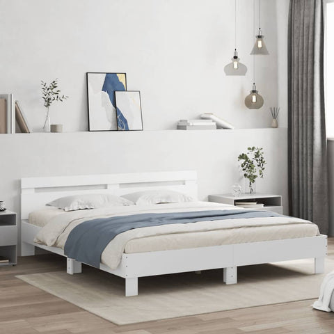 vidaXL Bed Frame without Mattress White 180x200 cm Super King