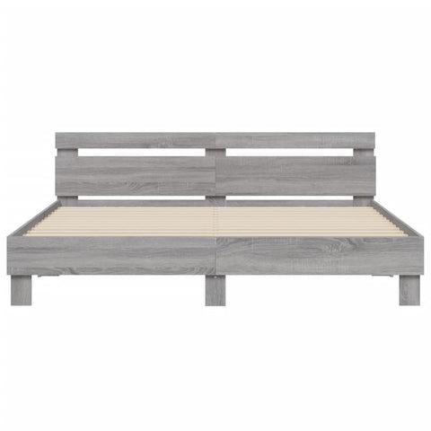 vidaXL Bed Frame without Mattress Grey Sonoma 160x200 cm