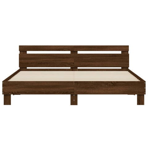 vidaXL Bed Frame without Mattress Brown Oak 160x200 cm