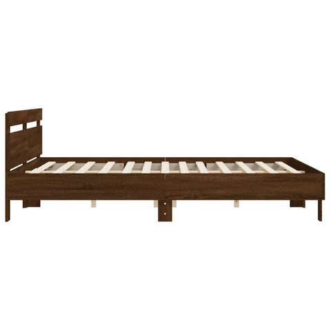 vidaXL Bed Frame without Mattress Brown Oak 160x200 cm