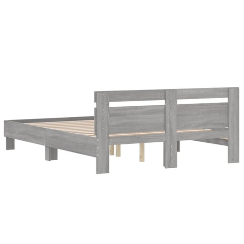 vidaXL Bed Frame without Mattress Grey Sonoma 150x200 cm King Size