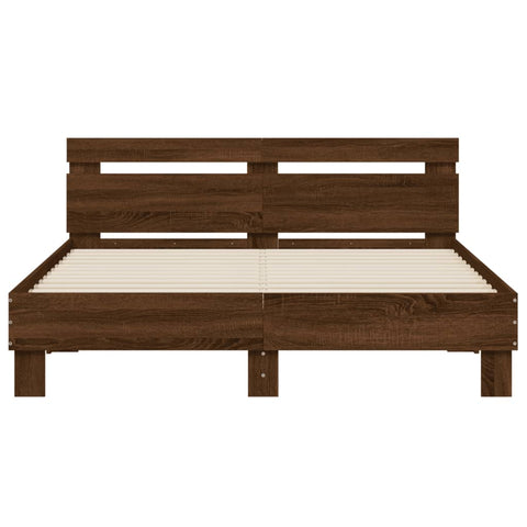 vidaXL Bed Frame without Mattress Brown Oak 150x200 cm King Size