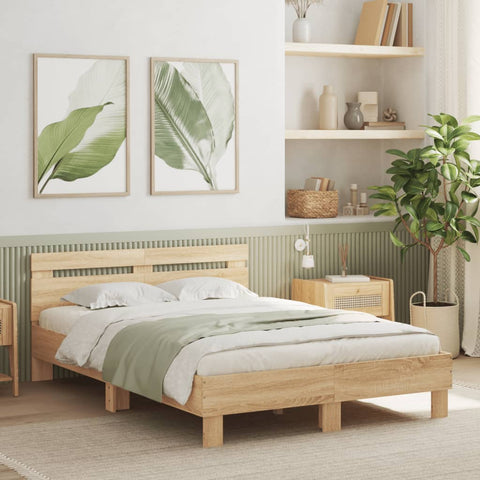 vidaXL Bed Frame without Mattress Sonoma Oak 120x200 cm