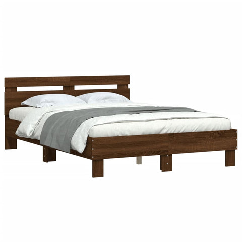 vidaXL Bed Frame without Mattress Brown Oak 120x200 cm