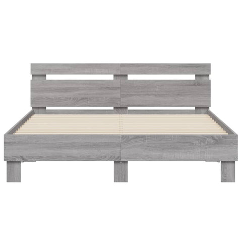 vidaXL Bed Frame without Mattress Grey Sonoma 140x190 cm