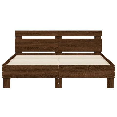 vidaXL Bed Frame without Mattress Brown Oak 140x190 cm