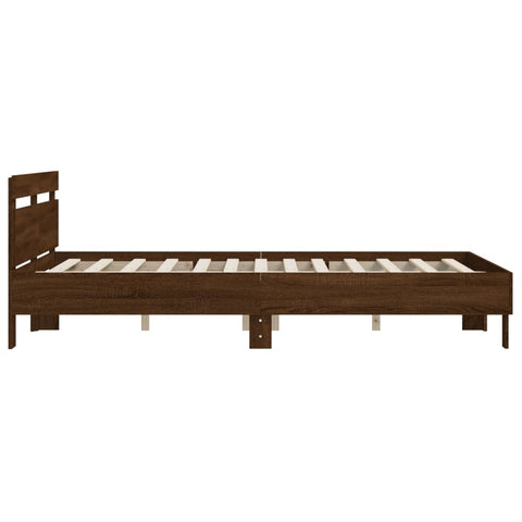 vidaXL Bed Frame without Mattress Brown Oak 140x190 cm