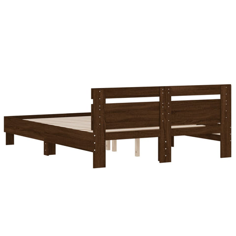 vidaXL Bed Frame without Mattress Brown Oak 140x190 cm