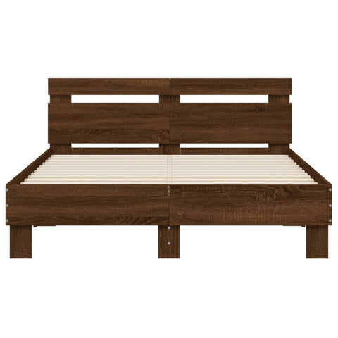 vidaXL Bed Frame without Mattress Brown Oak 135x190 cm Double