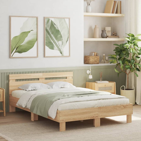 vidaXL Bed Frame without Mattress Sonoma Oak 120x190 cm Small Double