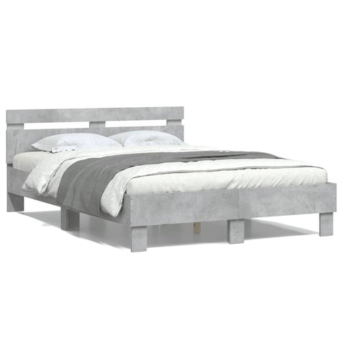vidaXL Bed Frame without Mattress Concrete Grey 120x190 cm Small Double