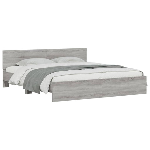 vidaXL Bed Frame without Mattress Grey Sonoma 200x200 cm