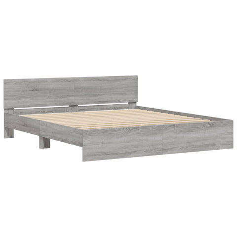 vidaXL Bed Frame without Mattress Grey Sonoma 200x200 cm