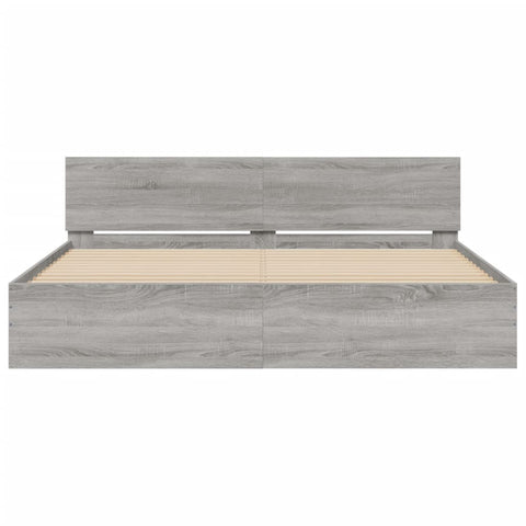 vidaXL Bed Frame without Mattress Grey Sonoma 200x200 cm