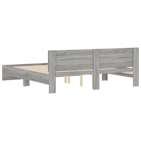vidaXL Bed Frame without Mattress Grey Sonoma 200x200 cm