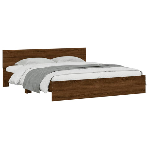 vidaXL Bed Frame without Mattress Brown Oak 200x200 cm