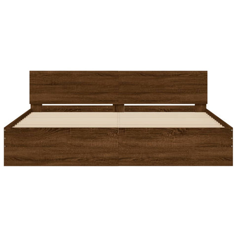 vidaXL Bed Frame without Mattress Brown Oak 200x200 cm