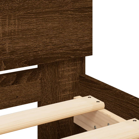 vidaXL Bed Frame without Mattress Brown Oak 200x200 cm
