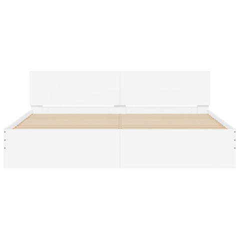 vidaXL Bed Frame without Mattress White 180x200 cm Super King
