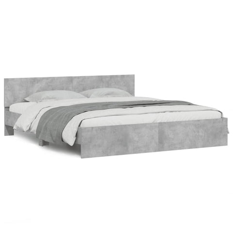 vidaXL Bed Frame without Mattress Concrete Grey 160x200 cm