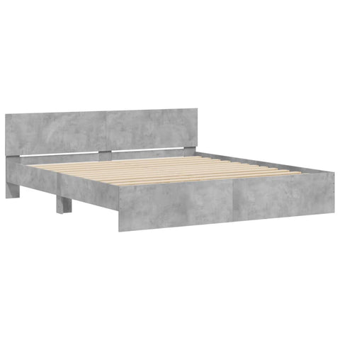 vidaXL Bed Frame without Mattress Concrete Grey 160x200 cm