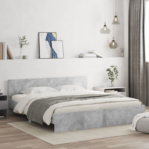 vidaXL Bed Frame without Mattress Concrete Grey 160x200 cm