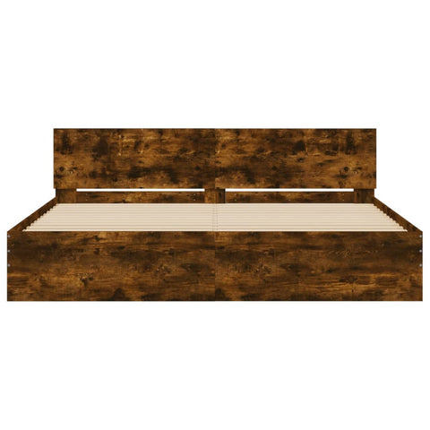 vidaXL Bed Frame without Mattress Smoked Oak 160x200 cm