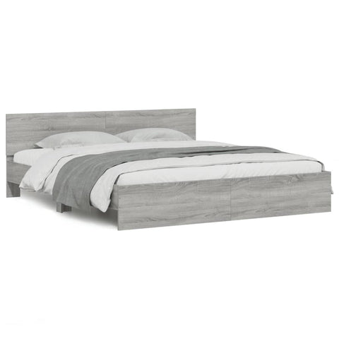 vidaXL Bed Frame without Mattress Grey Sonoma 160x200 cm