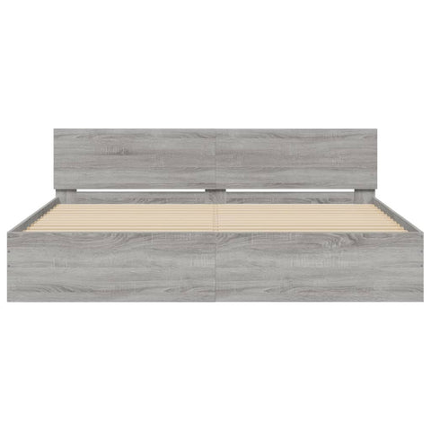 vidaXL Bed Frame without Mattress Grey Sonoma 160x200 cm