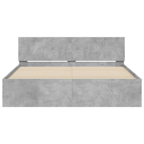 vidaXL Bed Frame without Mattress Concrete Grey 150x200 cm King Size