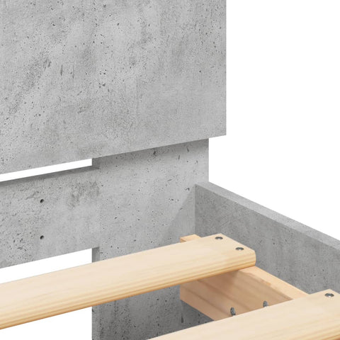 vidaXL Bed Frame without Mattress Concrete Grey 150x200 cm King Size