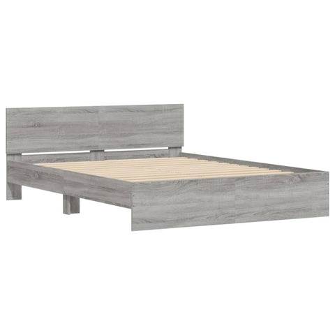 vidaXL Bed Frame without Mattress Grey Sonoma 150x200 cm King Size